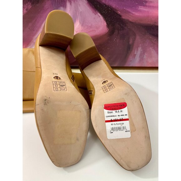 PAIGE Keely Tan Leather Knee-High Block Heel Boots, Side Zip Closure Size 10.5 - Picture 15 of 16